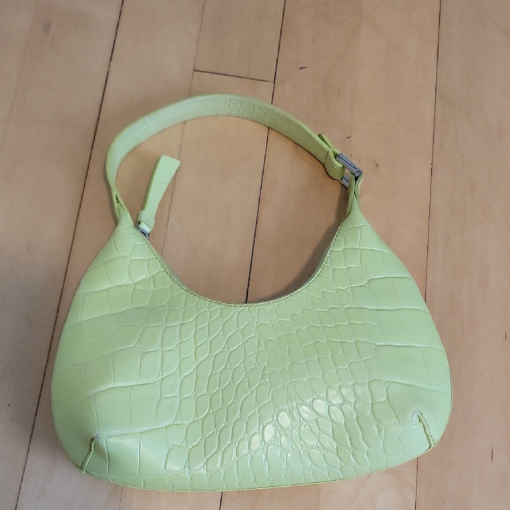 By Far Lime Green Crocodile Baby Amber Shoulder Bag - Picture 4 of 13